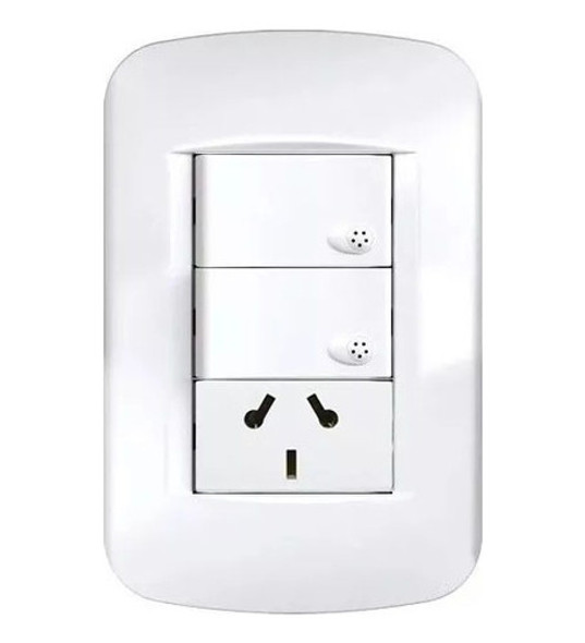 Tapas De Luz Jeluz Completa 2 Tecla 1 Toma Regina Luz Desing 0
