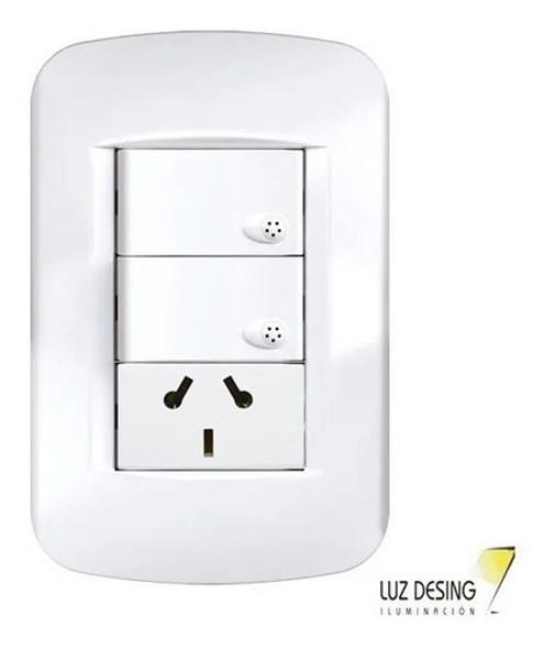Tapas De Luz Jeluz Completa 2 Tecla 1 Toma Regina Luz Desing 1