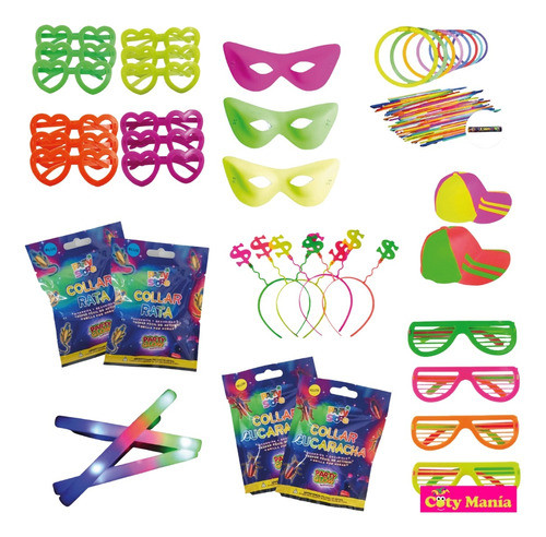 Combo Carnaval Carioca Luminoso Y Fluo 1 Para 50 Personas 1