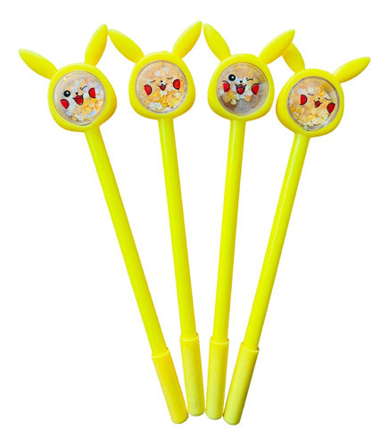 Birome Lapicera Pikachu Confetti Set X2 Tinta Negra 0