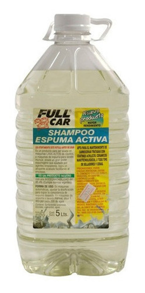 Shampoo Espuma Activa X 5lts Ph Neutro Full Car Concentrado 0