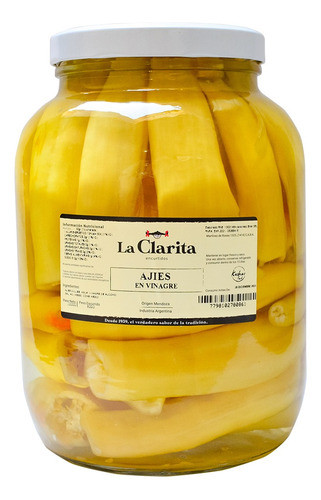 Pack X3un - Ajies En Vinagre - La Clarita- X900g- Kosher 0