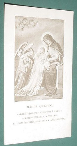 Tarjeta Comunion Religion San Nicolas 1921 Madre Querida 0