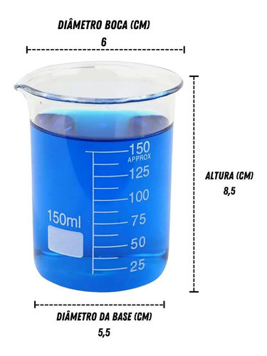 Combo C/ 5 Peças De Copo Bequer 150ml Forma Baixa (griffin) 1