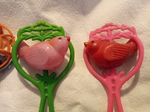 Lote X 4 Antiguo Mordillo Plastico Soplado Y 3 Sonajeros 1