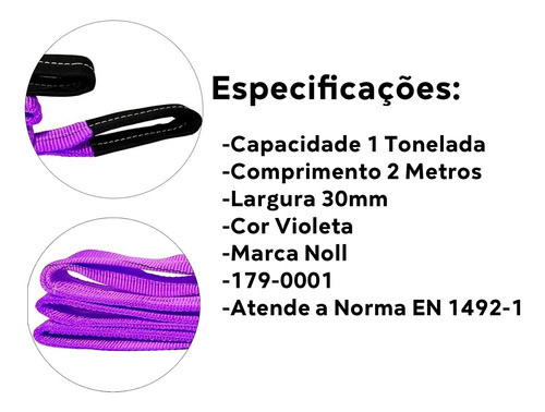 Cinta Para Elevação De Cargas Cor Violeta 1