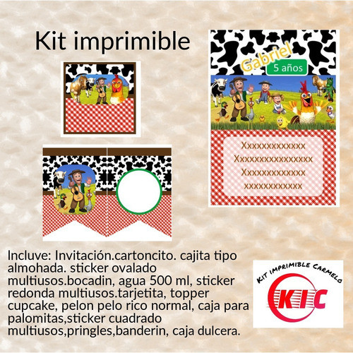 Kit Imprimible Candy Bar La Granja De Zenon Niño Editable 1