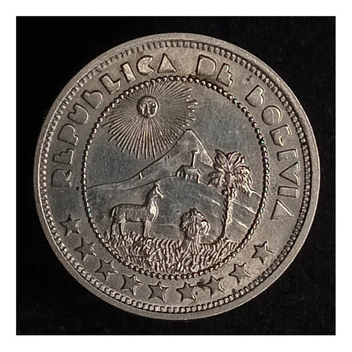 Bolivia 10 Centavos 1937 Sin Circular Km 181 1