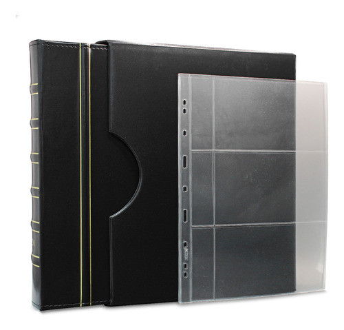 Álbum De Luxo Preto 20 Folhas C/ Bolso P/ 60 Cédulas 3bzn G 0