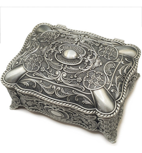 Caja De Msica De Metal De Aleacin En Relieve Antiguo Y Caja 1