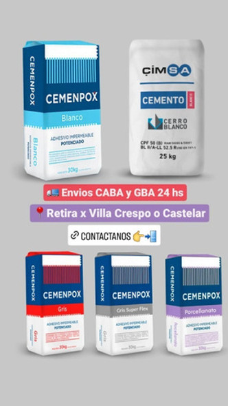 Pegamento Super Flex Gris Cemenpox Bolsa X 30 Kilos 1