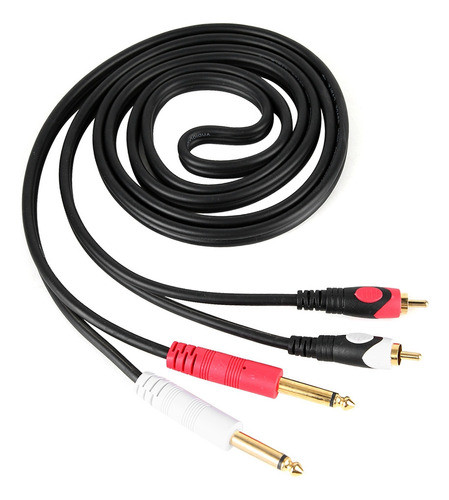 Para Interface 2rca A Double 6.35 Audio Guitarra Line Dual 1