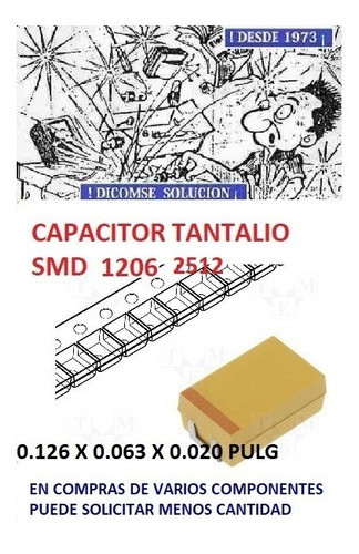 Capacitor Tantalio Smd 10uf X 10v 20% A=3216 -~1206 X 6 U 0
