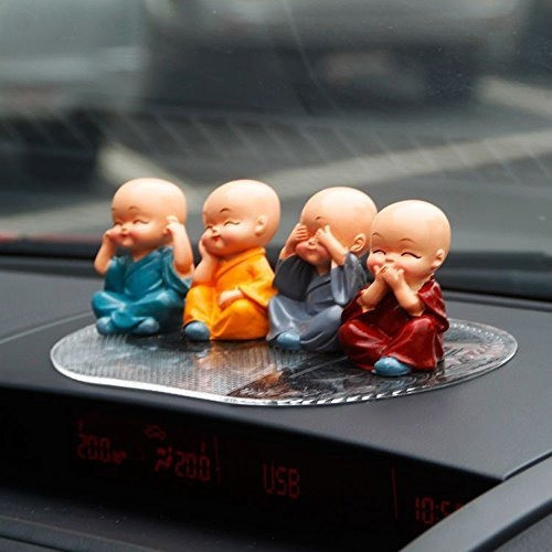 Cute Kongfu Monk Car Interior Display Decoration Car Dashboa 0