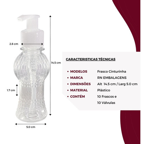 50 Frasco Plástico Para Sabonete Liquido 100 Ml Cinturinha 1