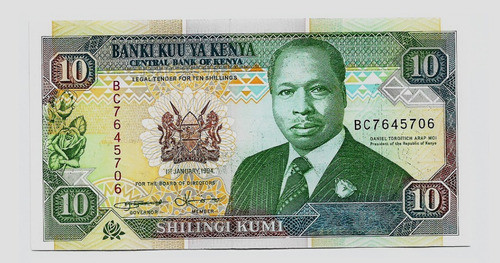 Fk Billete Kenia 10 Shilingi Kumi 1994 P-24f Sin Circular. 0
