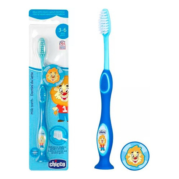 Escova De Dentes Chicco 3 A 6 Meses Azul 0