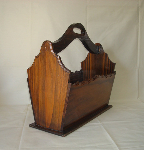 Revistero De Madera Barnizado De Gran Capacidad 1