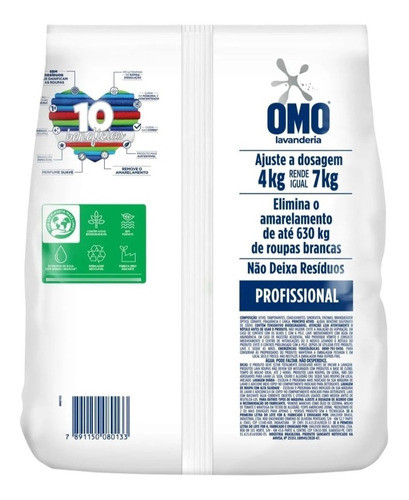Sabão Em Pó Omo Perfect White Pro Pacote 4 Kl P\ Lavanderia 1