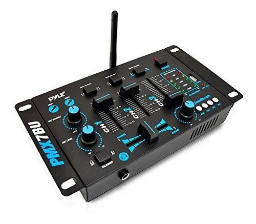 Pyle Pmx7bu Bluetooth 3 Channel Dj Mp3 Mixer Mic Talkover 0