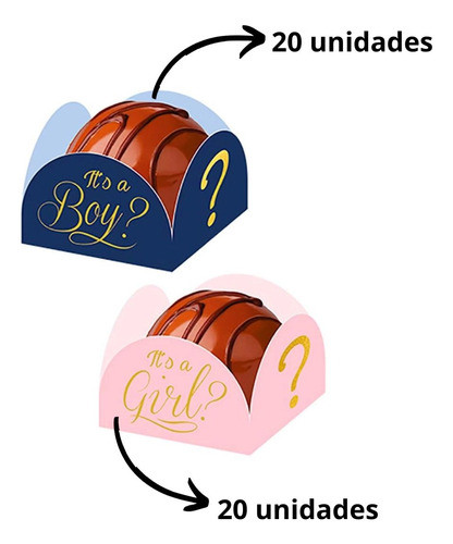 Porta Docinho Forminha Chá Revelação Menino Ou Menina ? 1
