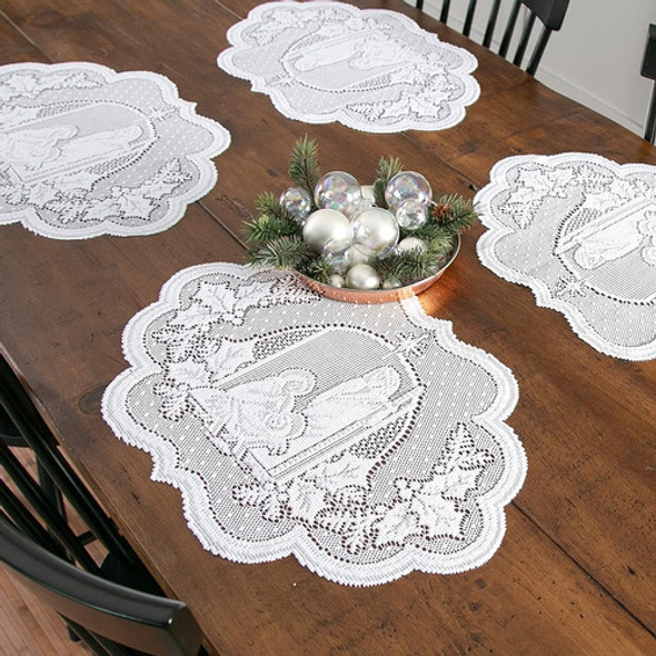 Mantel Individual Heritage Lace Silent Night, 14  X 20 , Bla 0