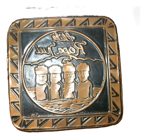 Par De Cuadros En Cobre Repujado 9cm X 9cm Chile Legítimos 0