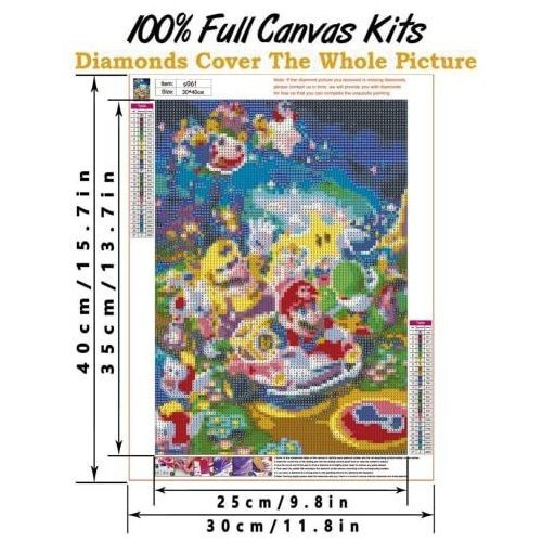 Kit Pintura Diamante Mario 35 X 25 Cm Util 1