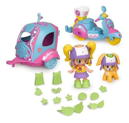 Pinypon Moto Con Carrito Mascota 0