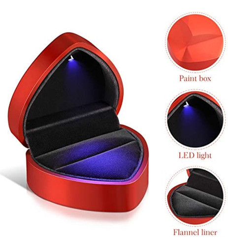 Caja De Anillo Led Vosarea, Caja De Anillo De Compromiso De 1