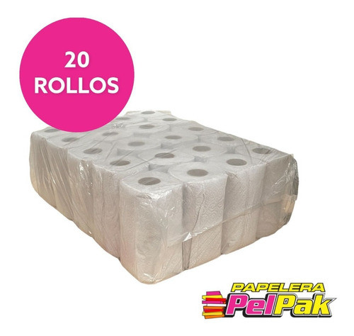 Rollo Papel Cocina Doble Hoja Bolsón 20 Rollos 0