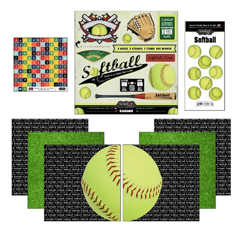 Scrapbook Customs Go Big Softball Papel Y Pegatinas Temática 0