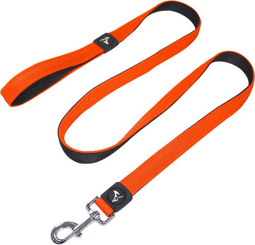 Correa De Paseo Para Perros Doble Capa Talle L - Naranja 0