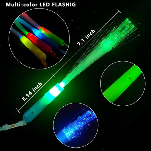 Varitas De Fibra Óptica Glow Led Para Fiestas, 36 Unidades 1