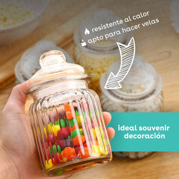 10 Frascos Carameleras De Vidrio Bomboneras Souvenir 1