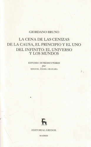 Bruno - Grandes Pensadores - Gredos - Tapa Dura 1