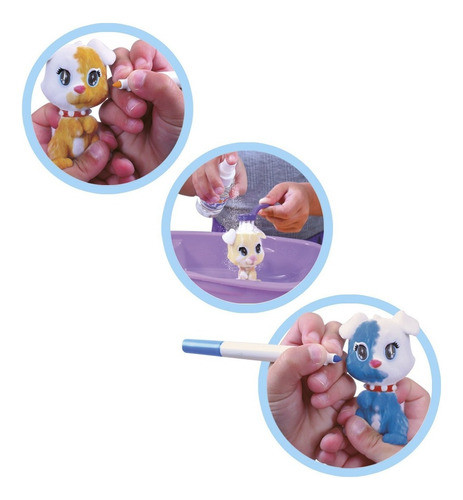 Juego Color My Pets Con 4 Mascotas Para Pintar Lavar Ditoys 1