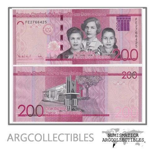 Republica Dominicana Billete 200 Pesos 2021 P-191 Unc 0