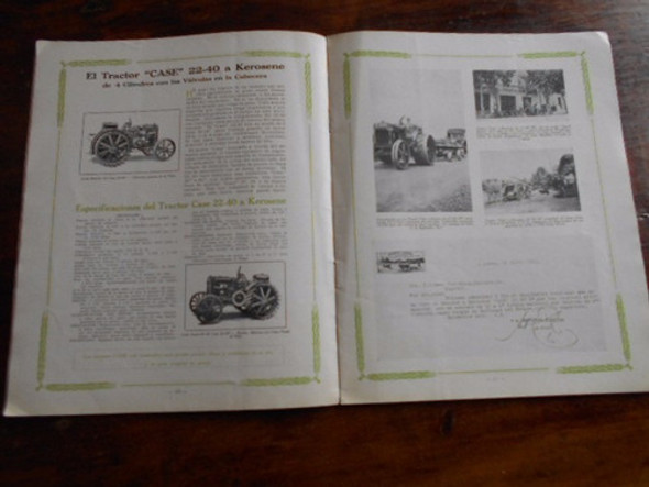 Tractor Case Catálogo Arado Agricultores Threshing 1922 Raro 1