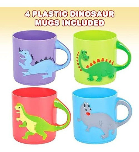 Artcreativity - Tazas De Dinosaurio Para Niños, Juego De 1