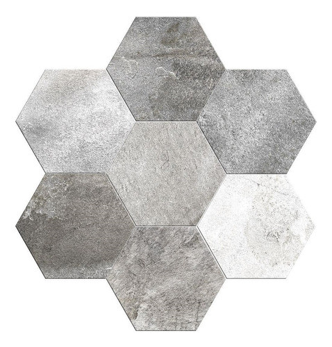 Revestimiento Ceramico Hexagonal Luxor Gris Mate 20x23 0