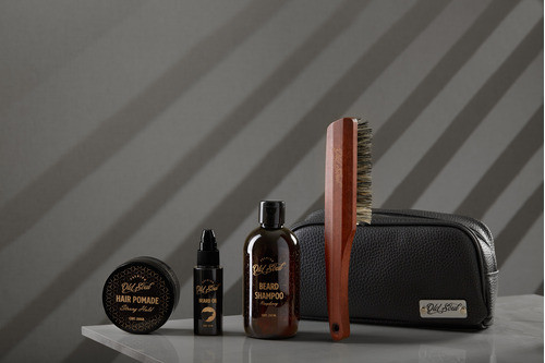 Set Poseidón Ii, Aceite Para Barba, Pomada, Cepillo Old Soul 1