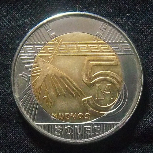 Perú 5 Nuevos Soles 2010 Sc Bimetalica Km 344 Linea De Nazca 0