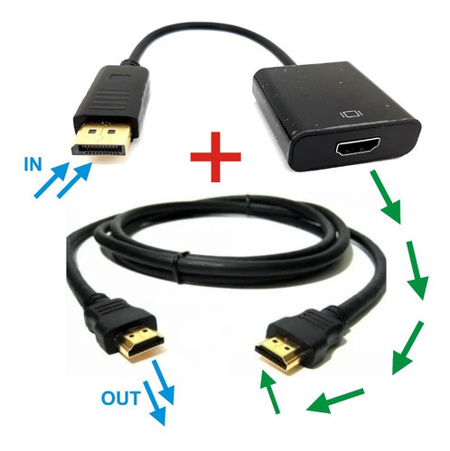 Conversor Adaptador Displayport Full Hd1080p + Cable Hdmi 1