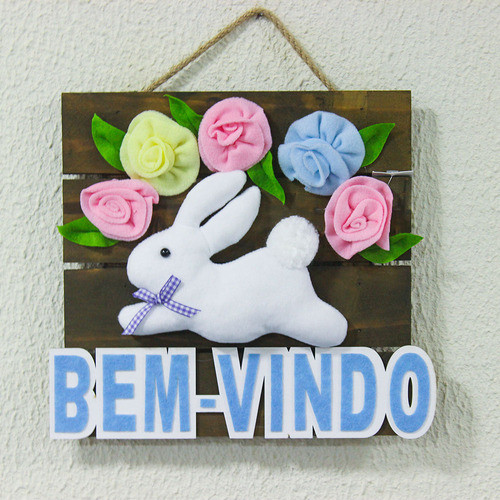 Enfeite Placa Decorativa Coelho 30x20x1 Cm - D'rossi 1