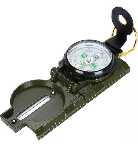 Brújula Militar Plegable Brujula De Camping Metálica Lupa 1