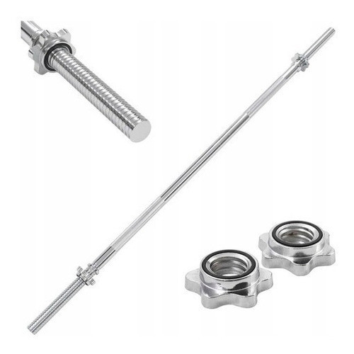 Set Barra Recta 1.80 Mts Maciza Cromada + 40 Kg Discos Pesas 1