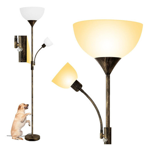 Lámpara De Pie Boostarea, Lámpara De Pie Torchiere De 9w Con 0