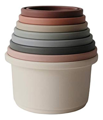 Juguete De Las Tazas Apilables De Mushie | Hecho En Dinamarc 0