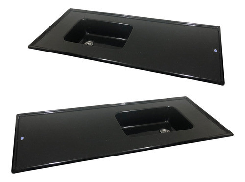 Mesada Bacha Simple 120 X 60cm Negro Brasil Mármol Sintético 0
